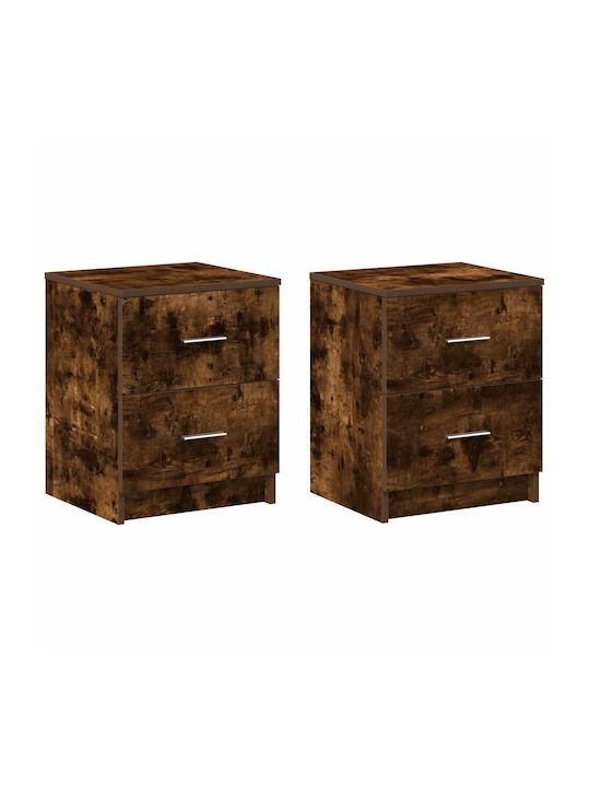 Wooden Brown Bedside Tables 2 Pieces 40x36x50cm