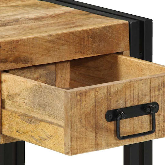 Bedside Tables Made of Solid Wood and Glass Brown 2 Pieces 40x40x50cm