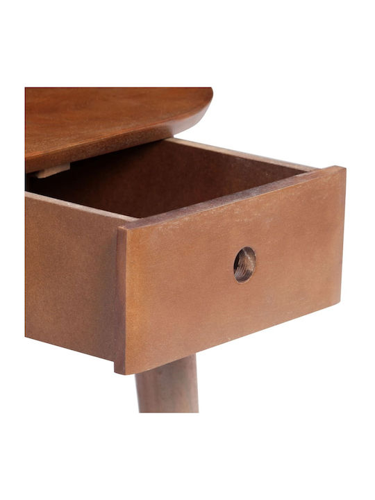 Bedside Table Made of Solid Wood Beige 50x35x55cm