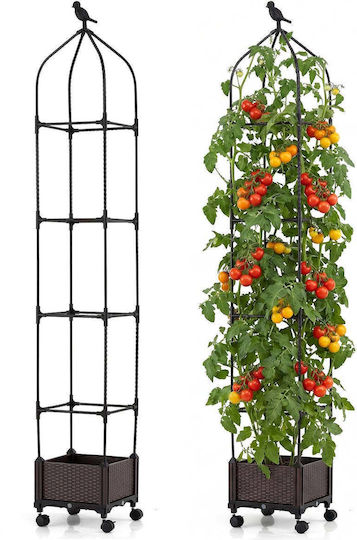 Costway Метална Кутия за Саксии Черна 200x30x30см