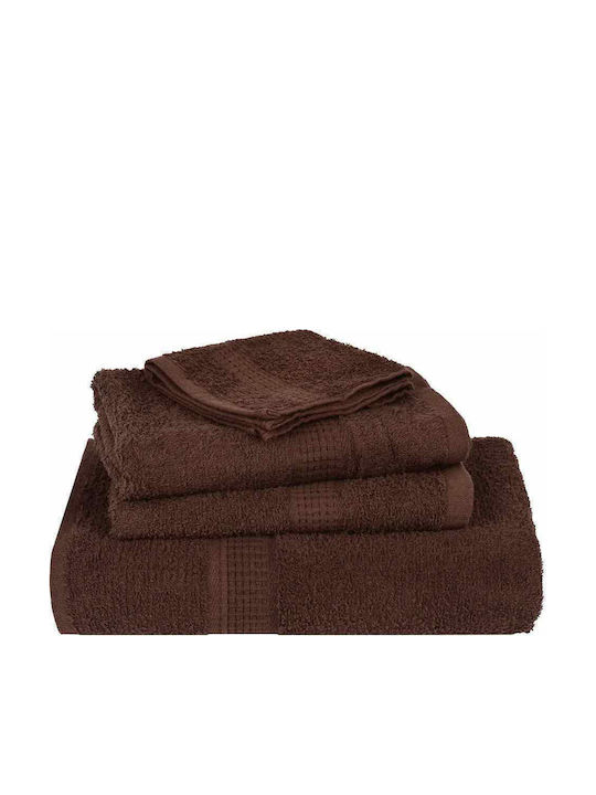vidaXL Bath Towel Set 4pcs Brown Weight 360gsm