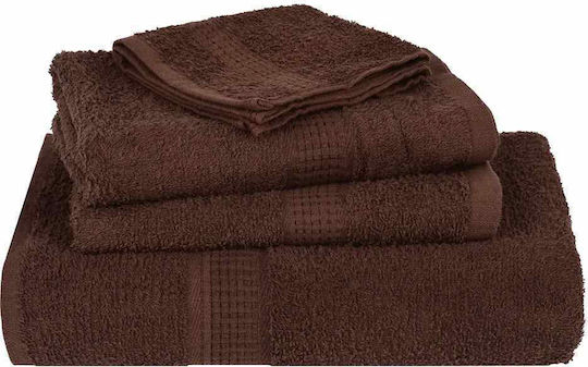 vidaXL Bath Towel Set 4pcs 30xcm Brown Weight 360gr/m²