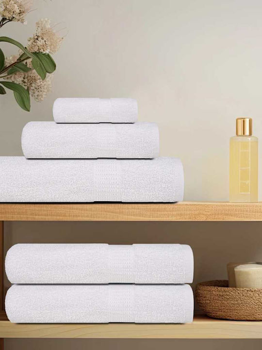 vidaXL Bath Towels Set 2 pcs White Weight 360gsm