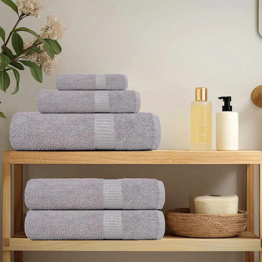 vidaXL Bath Towel Set 2 pcs Grey Weight 360gsm