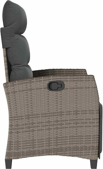 Outdoor Chair Rattan Gray with Cushion