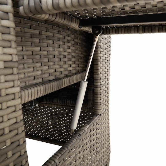 vidaXL Outdoor Rattan Armchair Gray with Cushion 30x25cm