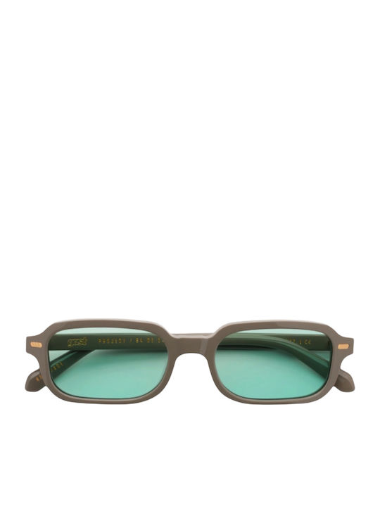 Gast Voce Unisex Sunglasses With Green Horn-Rimmed Frame And Green Lens