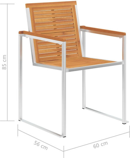 Scaun De Exterior Din Lemn Scaune De Grădină Cu Pernă 6 Bucăți 60x56x85 Cm
