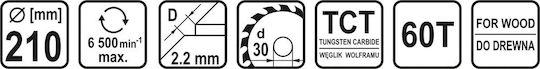 Sthor Disc De Tăiere Lemn 210mm