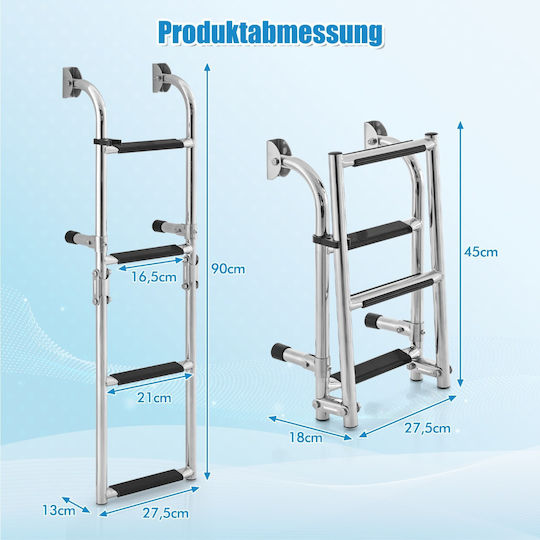 Costway Aluminum Ladder with 4 Steps