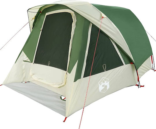vidaXL Camping Tent Pop Up Green For 6 People