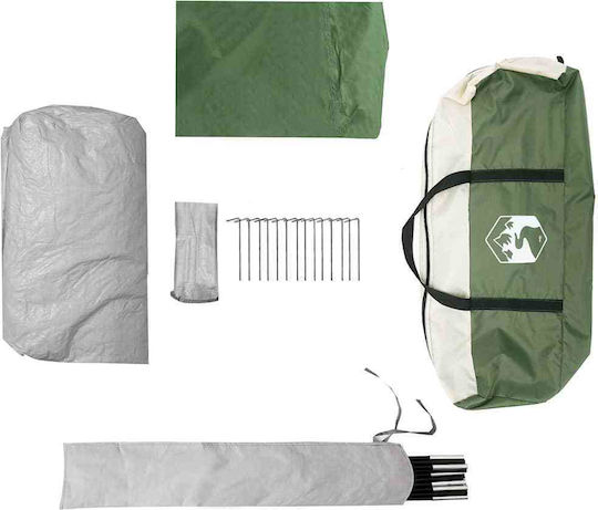 vidaXL Camping Tent Pop Up Green For 6 People