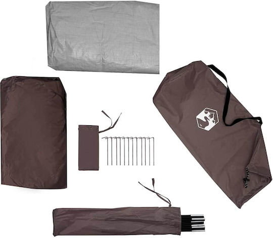 vidaXL Fishing Tent Brown for 3 People