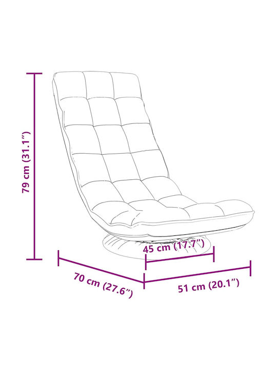 Swivel Armchair Linen 70x51x79cm