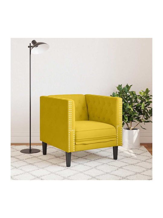 Sessel Aus Samt Gelb 71x74.5x70.5cm