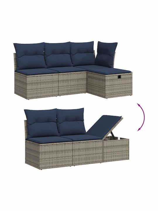 vidaXL Garden & Outdoor Furniture Sets Living Room Set 6 Pieces Gray with Pillows