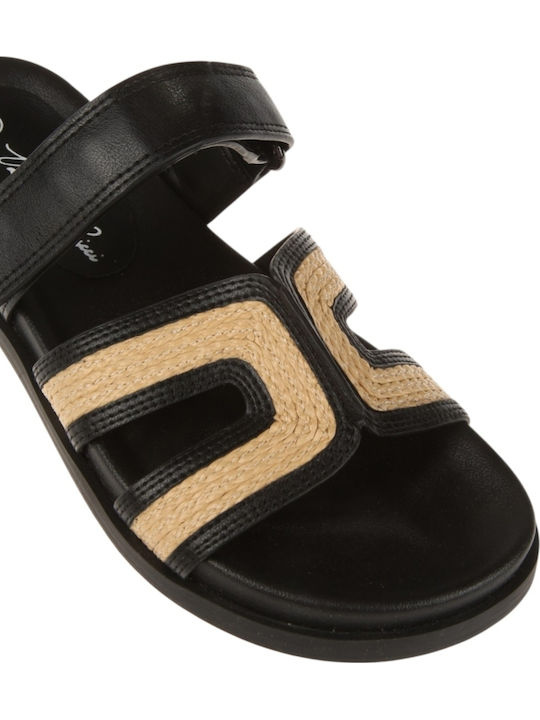 Damen Flache Sandalen Schwarz