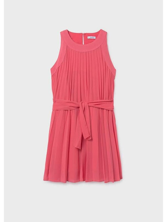 Mädchenkleid Ärmellos Set aus 2 Koralle