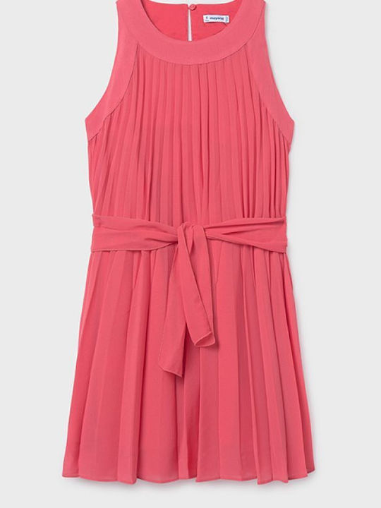 Mädchenkleid Ärmellos Set aus 2 Koralle