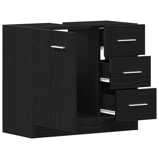 vidaXL Плот Без Мивка 63x30x54см Черен Дъб