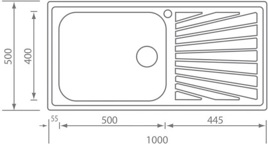 Sanitec Cometa Επικαθήμενος Αριστερός Inox Σατινέ Μ100xΠ50cm Ασημί Sanitec Cometa Επικαθήμενος Αριστερός Inox Σατινέ Μ100xΠ50cm Ασημί