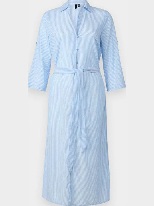Sommer Midi Hemdkleid Exp Hellblau