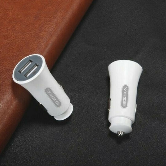 Ezra CR01 Car Charger 2.4A with 2xUSB-A White Color