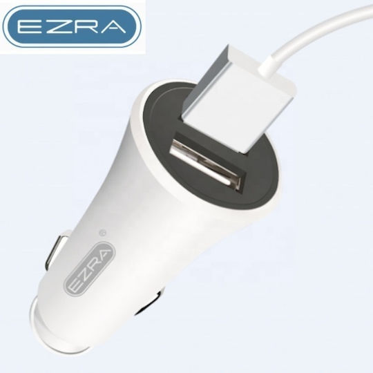 Ezra CR01 Car Charger 2.4A with 2xUSB-A White Color