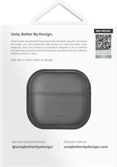 Uniq Glase Hülle Silikon in Gray Farbe für Apple AirPods 4