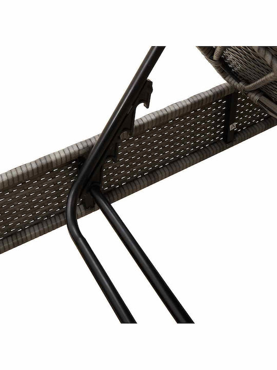 Garten- und Pool-Liegestuhl Rattan mit Kissen Grau 200x55x25,5cm