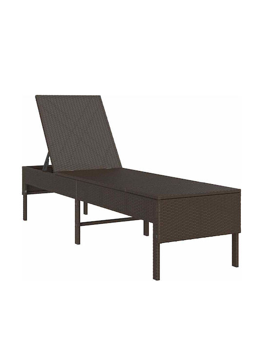 Rattan Deckchair with Brown Pillow 200x55x44cm