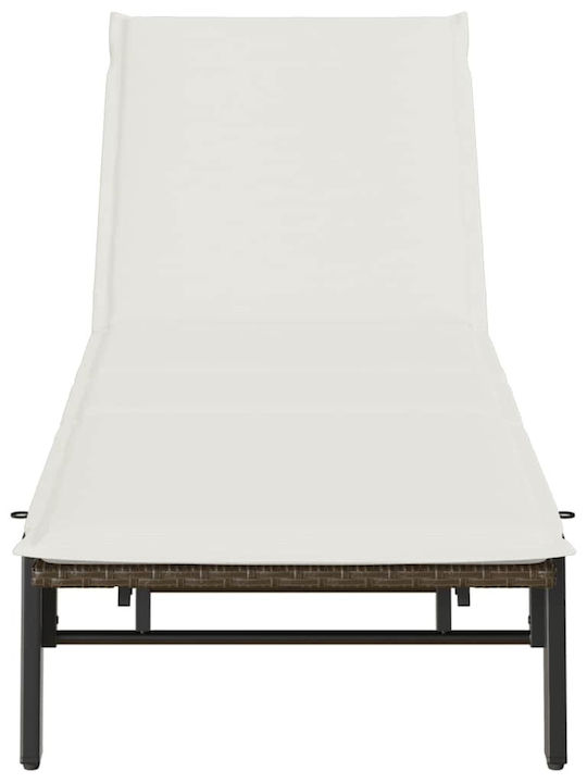 Ξαπλώστρα Rattan με Μαξιλάρι Καφέ 200x59x25εκ.