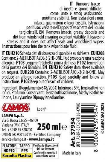 Lampa Reiniger Flüssig Glasreiniger für Autos 250ml
