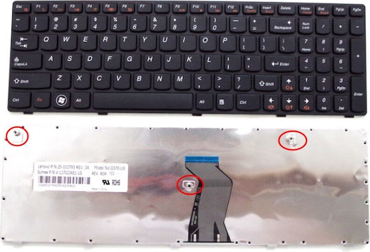 Lenovo Πληκτρολόγιο Laptop για G560/G565 με Πλαίσιο σε Μαύρο χρώμα