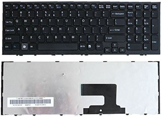 Sony Πληκτρολόγιο Laptop για Vaio VPC-EH/VPCEH/PCG-71911M/PCG-71911L με Πλαίσιο και Διάταξη Αγγλικά (US) σε Μαύρο χρώμα 40044US