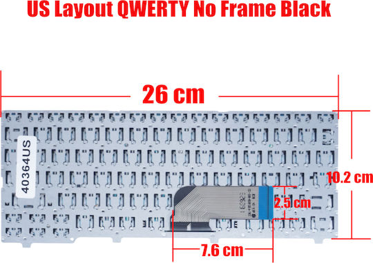 Tastatură Laptop Pentru Lenovo Fără Cadru Și Dispunere Engleză (SUA) În Culoare Albă 100S-11IBY