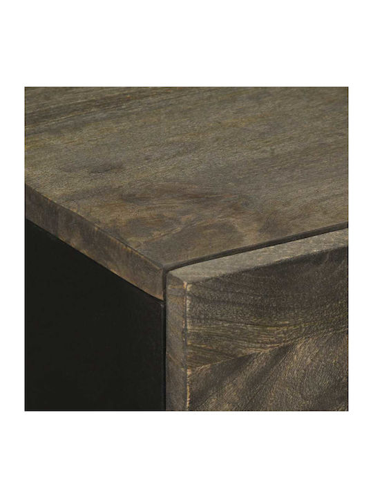 Bufet din Lemn Masiv și Metal Negri 60x33x75cm