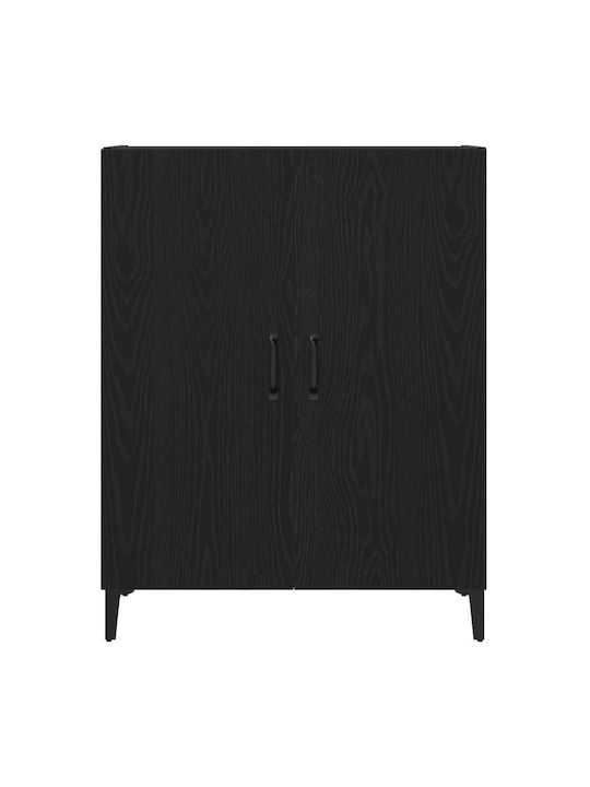 Metal Sideboard Black Oak 69.5x34x90cm