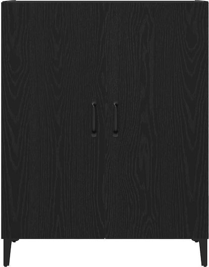 Sideboard aus Metall Schwarz Eiche 69.5x34x90cm