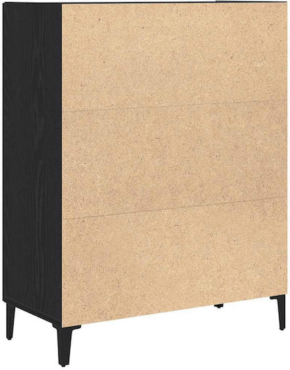 Sideboard aus Metall Schwarz Eiche 69.5x34x90cm