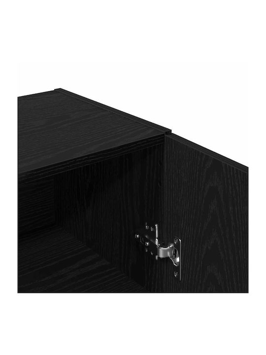 Wooden Sideboard with Drawers Black Oak 100x36x60cm