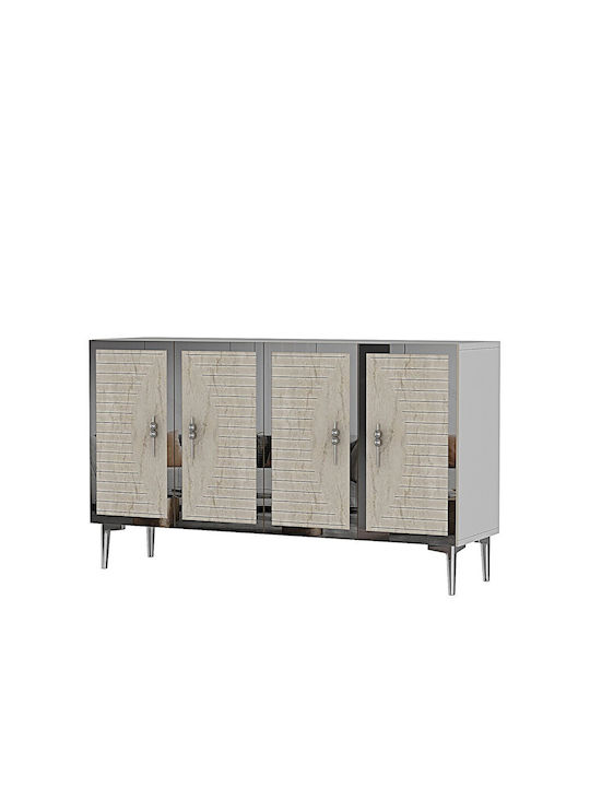Буфет от Метал SteweHome Бял 120x32x75cm