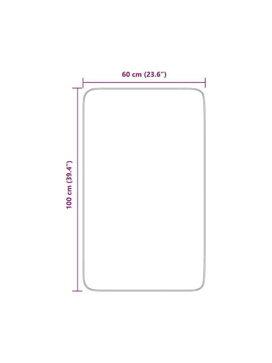 vidaXL Covor Antiderapant De Exterior Rectangular Negru 60x100cm