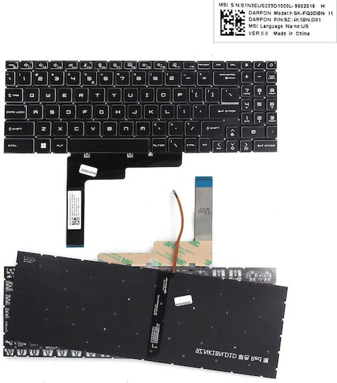 Msi Katana Gf76 Gf66 Pulse Gl66 Gl76 Ms-1582 Ms-1583 Ms-17l1 Ms-17h3 Us Led Red Laptop Keyboard