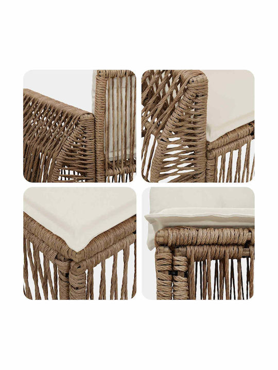 Γωνιακός Καναπές Εξωτερικού Χώρου Rattan με Μαξιλάρια