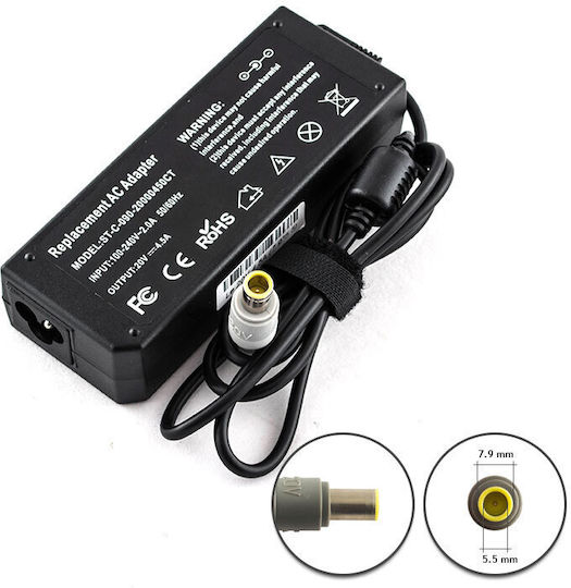 Laptop Charger 90W 20V 4.5A for IBM with Detachable Power Cord