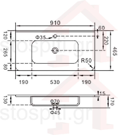 KLP Piccolo Plus Einbau Badezimmerwaschbecken aus Porzellan mit Wasserhahn 91x46cm KLP Piccolo Plus Einbau Badezimmerwaschbecken aus Porzellan mit Wasserhahn 91x46cm