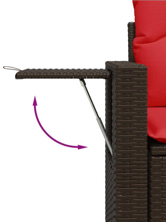 Canapea De Colț De Exterior Din Rattan Cu Perne 62x62x69cm