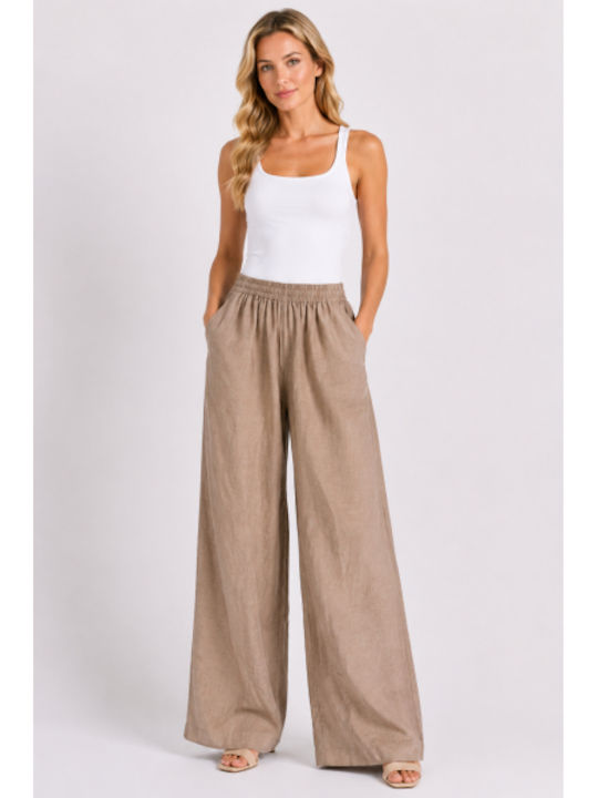 Women's Cotton Pantaloons in Regular Fit Dark Beige SS-JS7200-1-26TR-BEIGE