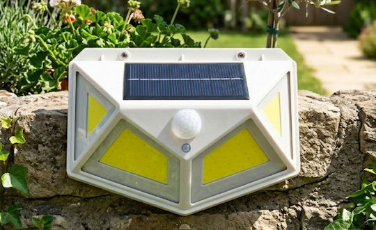 GloboStar Wall Mounted Solar Light 10W 1000lm Cold White 6000K with Motion Sensor and Photocell IP65